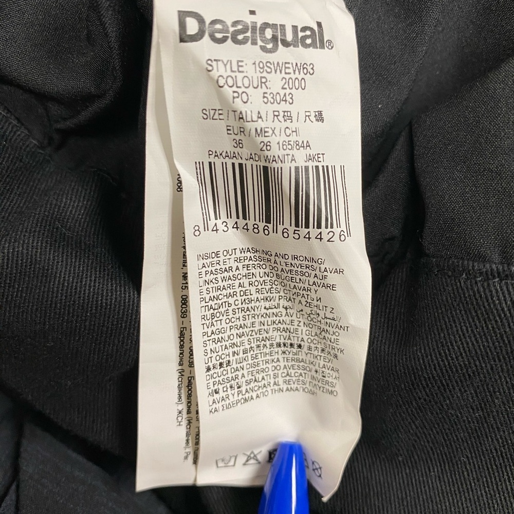 Desigual Ferrara Black Embellished Studded Embroidered Jacket Size 36, US Size 4 - Picture 15 of 16